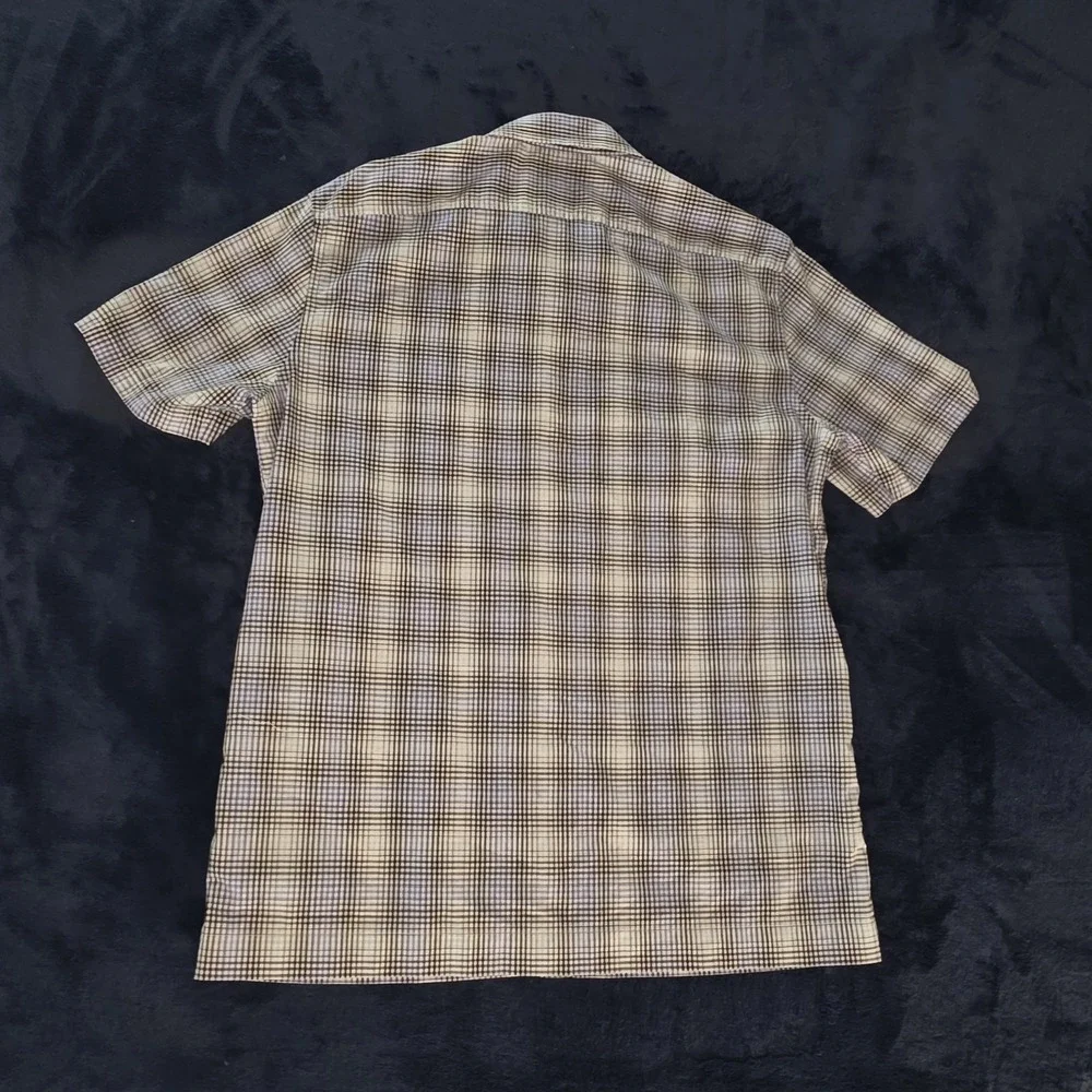 Michael Kors Tailored Fit Short Sleeve Button Up Plaid Shirt Mens Size‎ Medium